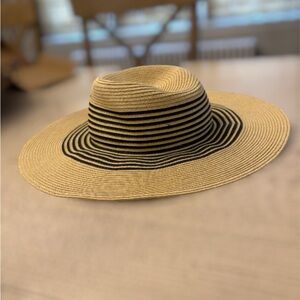 Lauren Ralph Lauren Tan and Black Striped Hat